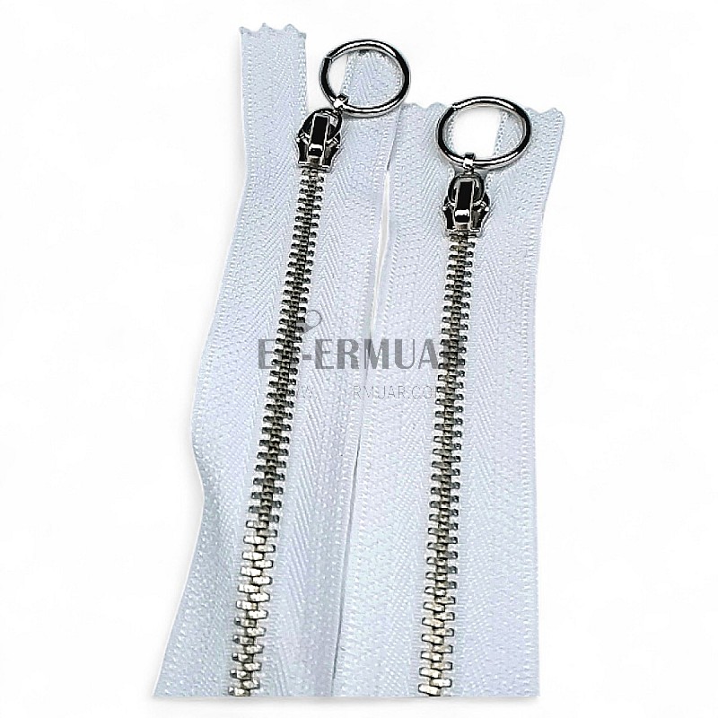 Metal Zipper 25 cm #5 0,27 yrd Metal Toothed White Bottom ZPHSN0025T5