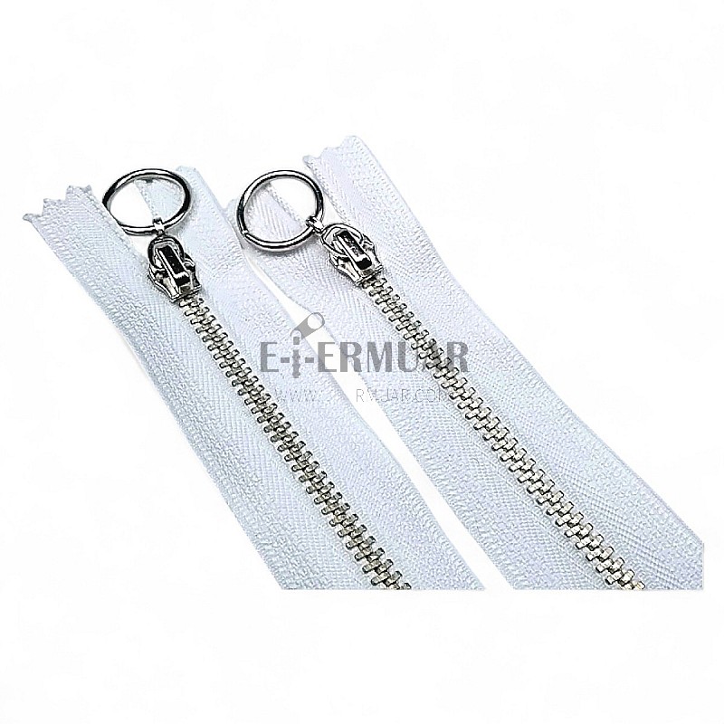 Metal Zipper 25 cm #5 0,27 yrd Metal Toothed White Bottom ZPHSN0025T5