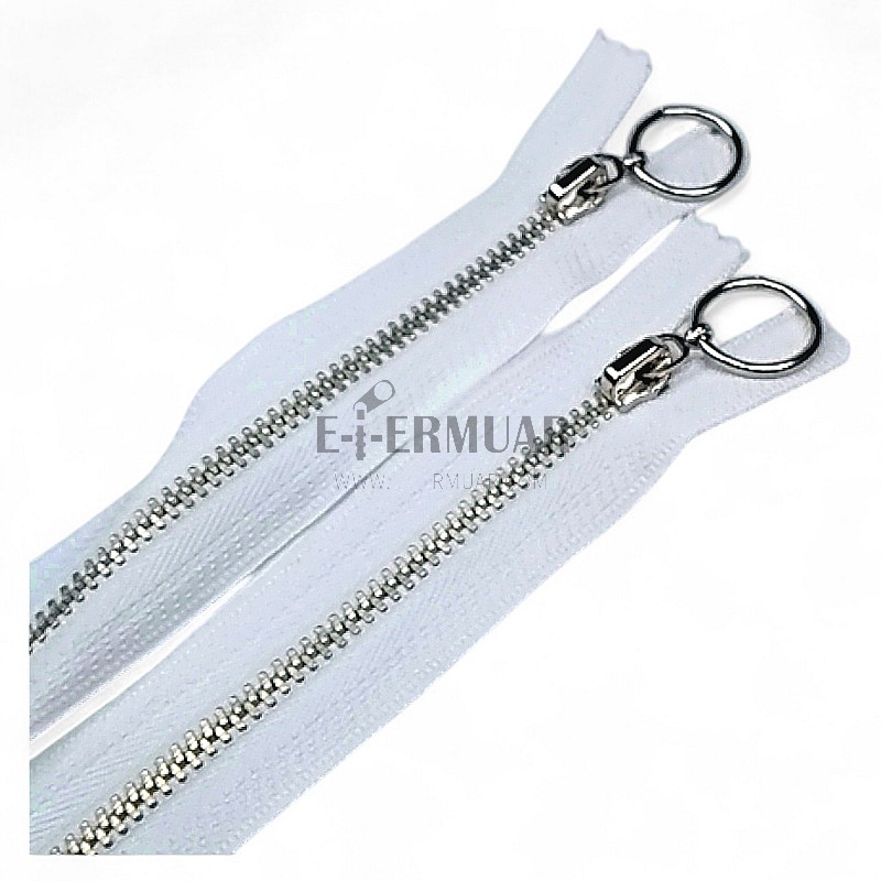 Metal Zipper 25 cm #5 0,27 yrd Metal Toothed White Bottom ZPHSN0025T5