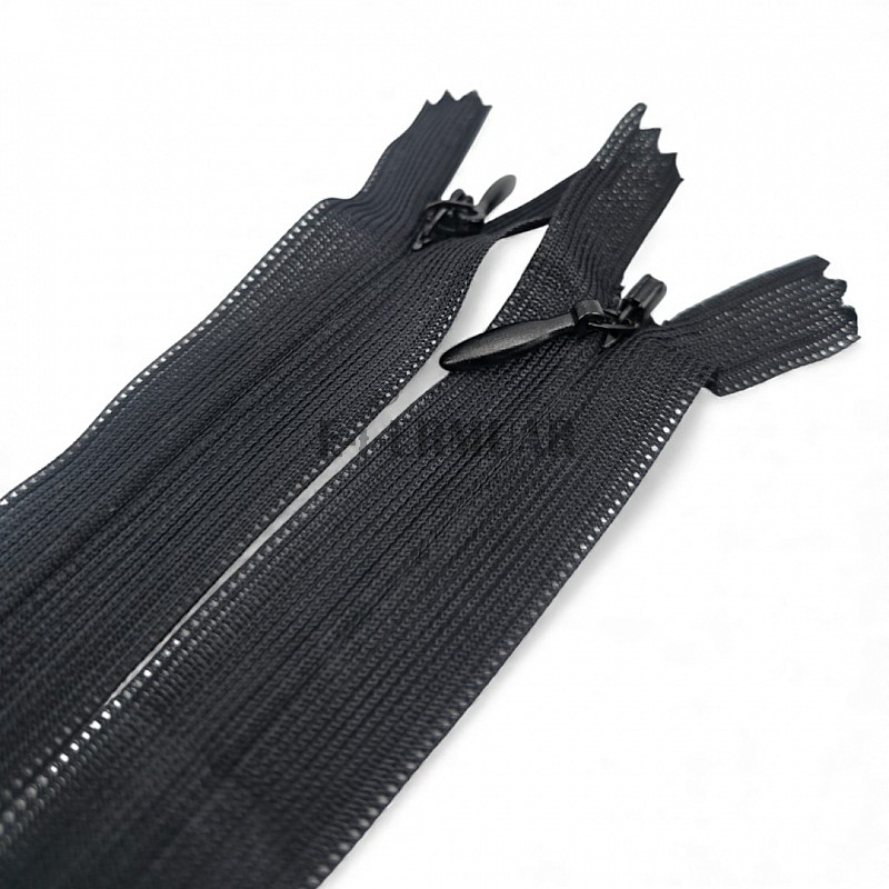 Gizli Fermuar 30 cm Etek ve Elbise Fermuarı Siyah kapalı Uçlu ZPHSN0030TUL