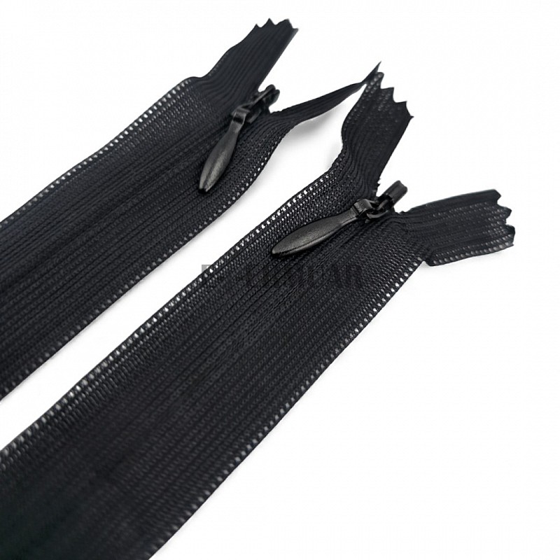 Gizli Fermuar 30 cm Etek ve Elbise Fermuarı Siyah kapalı Uçlu ZPHSN0030TUL
