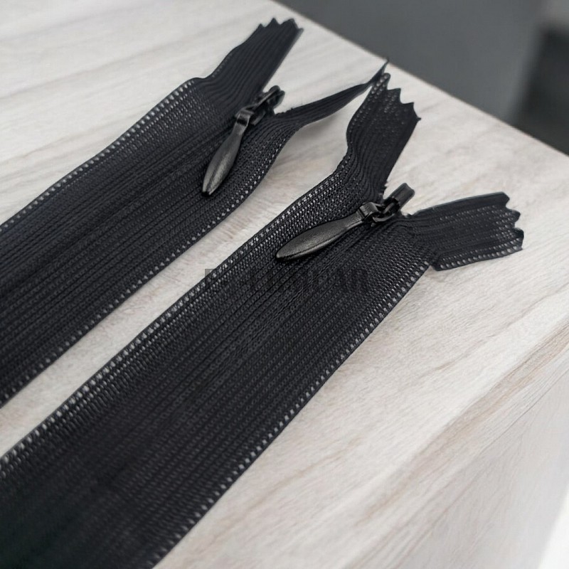 Gizli Fermuar 30 cm Etek ve Elbise Fermuarı Siyah kapalı Uçlu ZPHSN0030TUL