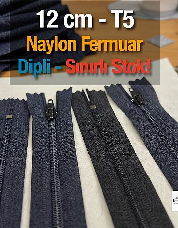 12 Cm Naylon Cep Fermuarı Dipli -  NC0012T5