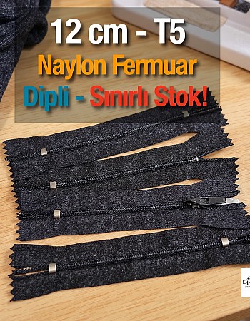 12 Cm Naylon Cep Fermuarı Dipli -  NC0012T5