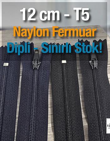 12 Cm Naylon Cep Fermuarı Dipli -  NC0012T5