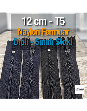 12 Cm Naylon Cep Fermuarı Dipli -  NC0012T5