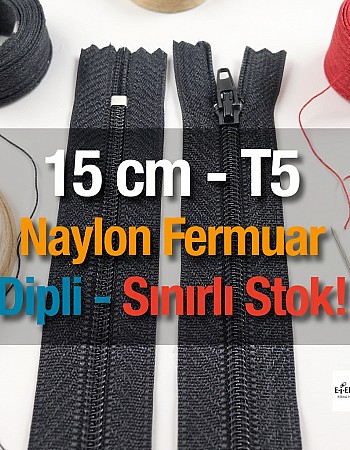 15 Cm Naylon Cep Fermuarı Dipli -  NC0015T5