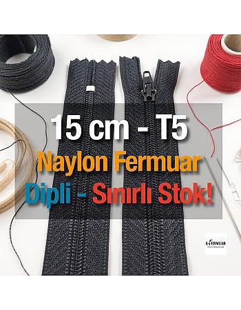 15 cm Nylon Pocket Zipper with Bottom - NC0015T5