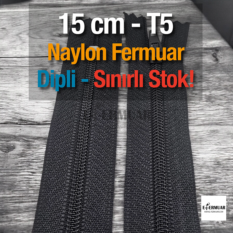 15 Cm Naylon Cep Fermuarı Dipli -  NC0015T5