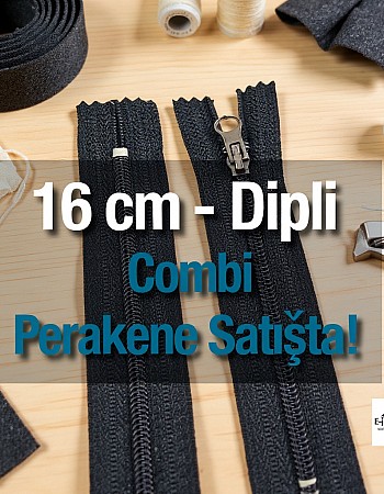 16 Cm Combi Elcikli Naylon Cep Fermuarı Dipli -  NC0016T10C