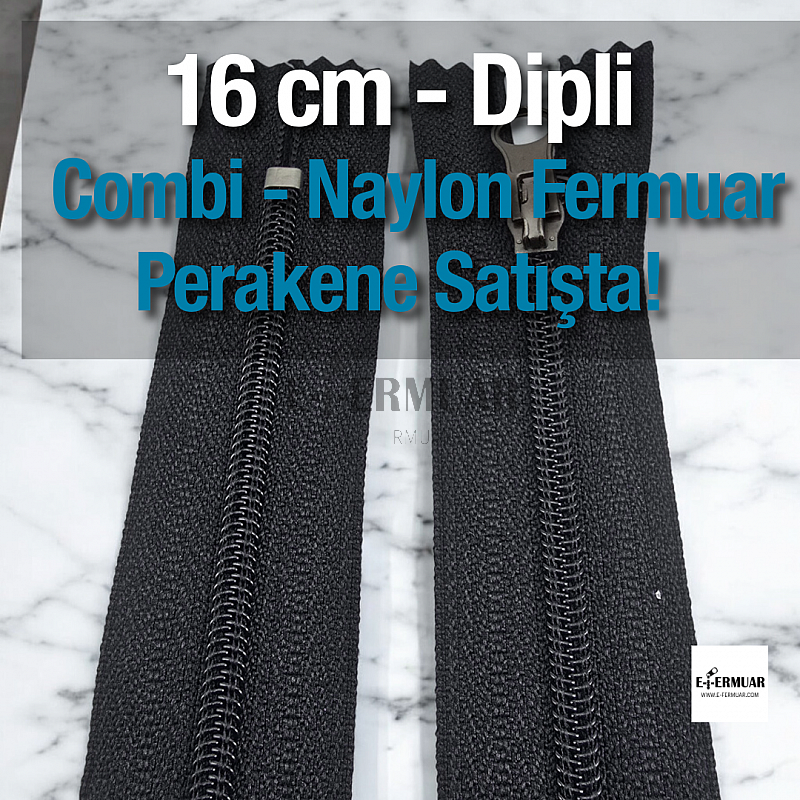 16 Cm Combi Elcikli Naylon Cep Fermuarı Dipli -  NC0016T10C