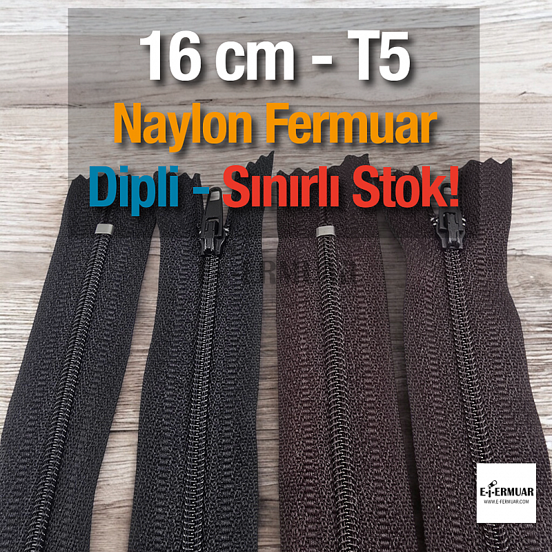 16 Cm Naylon Cep Fermuarı Dipli -  NC0016T5