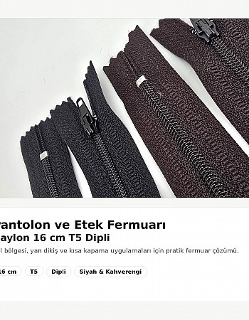 16 Cm Naylon Cep Fermuarı Dipli -  NC0016T5