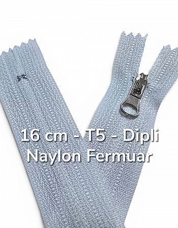 16 Cm T 5 Naylon Cep Fermuarı Dipli - NC0016T5C