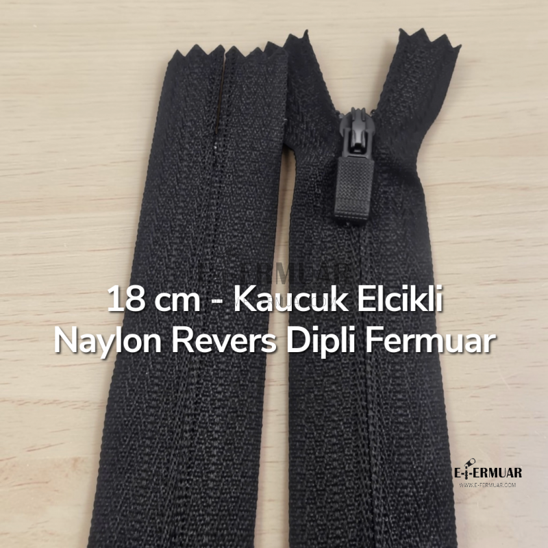 18 Cm Özel Elcikli Naylon Cep Fermuarı Dipli -  NC0018T5Ö