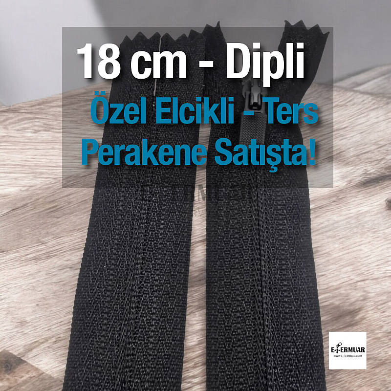 18 Cm Özel Elcikli Naylon Cep Fermuarı Dipli -  NC0018T3Ö