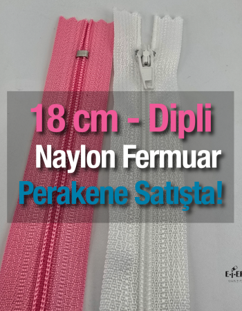 18 Cm Naylon Cep Fermuarı -  Dipli - NC0018T5