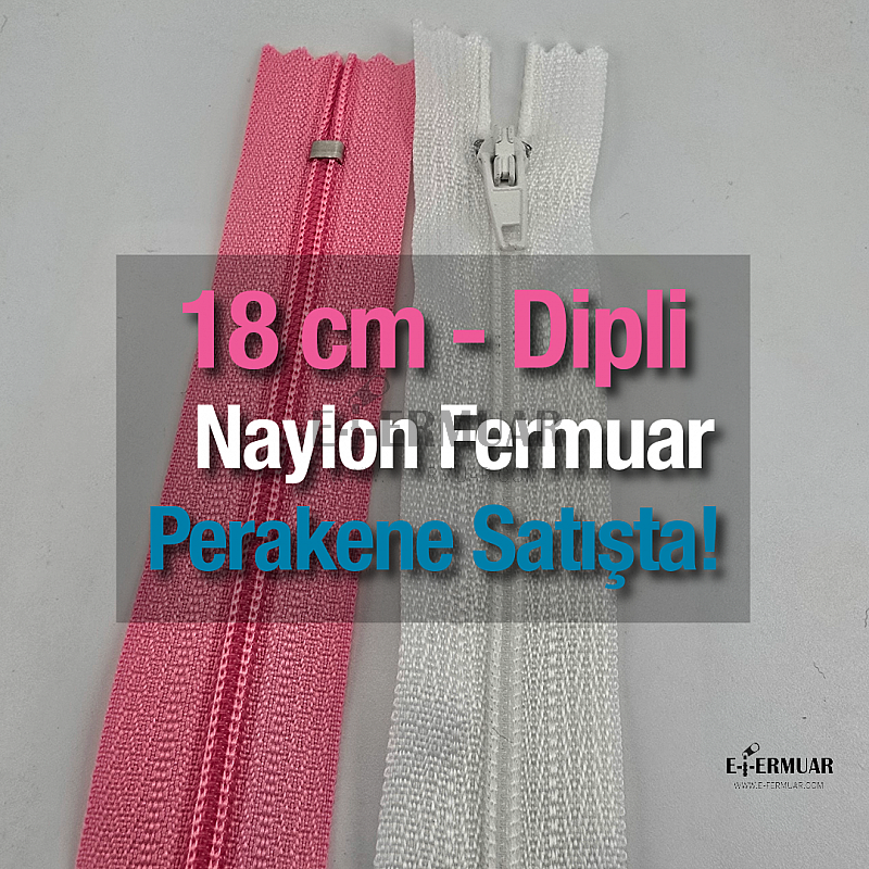 18 Cm Naylon Cep Fermuarı -  Dipli - NC0018T5