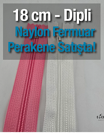 18 Cm Naylon Cep Fermuarı -  Dipli - NC0018T5