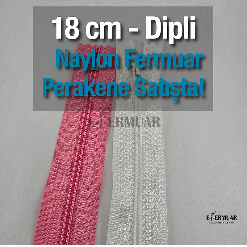 18 Cm Naylon Cep Fermuarı -  Dipli - NC0018T5