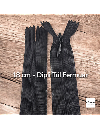 18 cm Dipli Tül Fermuar -  NC0018TUL