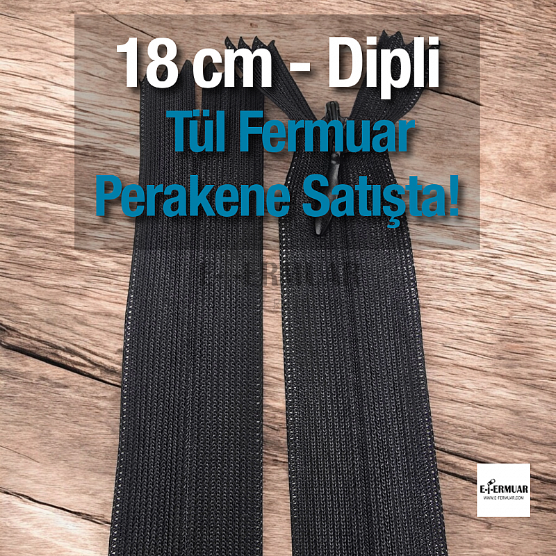 18 cm Dipli Tül Fermuar -  NC0018TUL