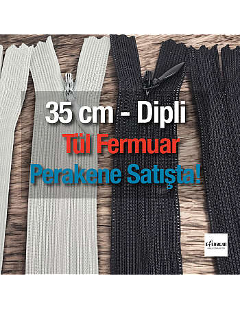 35 cm Dipli Tül Fermuar -  NC0035TUL