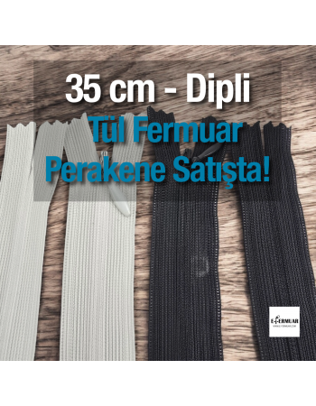 35 cm Dipli Tül Fermuar -  NC0035TUL
