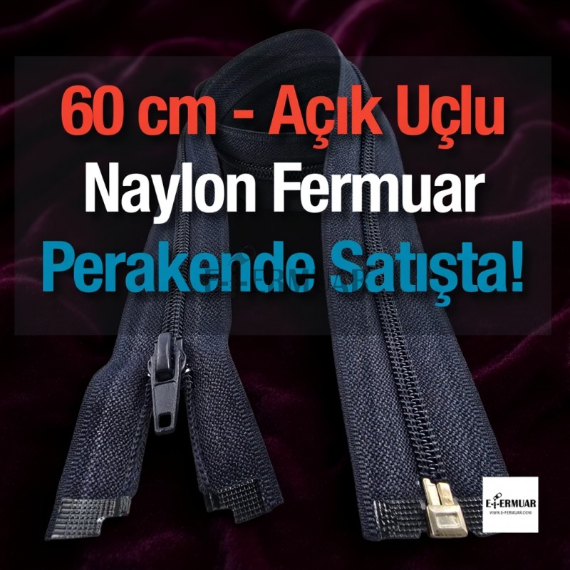 60 cm Nylon Jacket Zipper, Open End (Separate) - PR0060T10