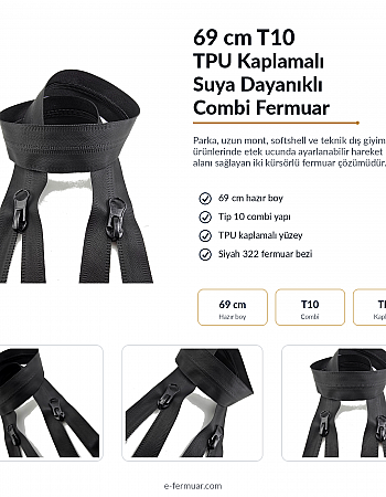 69 cm TPU Combi  Waterproof Zipper NC0069SG