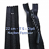 Pants and Skirt Zipper Nylon 22 cm #3 Closed-End with Reverse Combi Cord Pull Slider NC0022T5CI