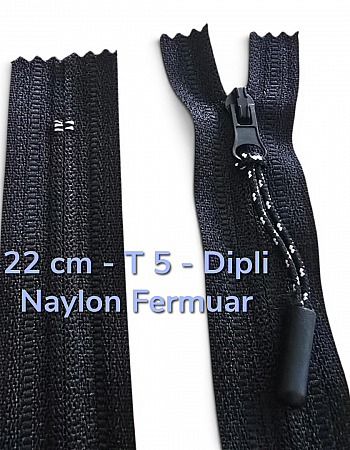 Pants and Skirt Zipper Nylon 22 cm #3 Closed-End with Reverse Combi Cord Pull Slider NC0022T5CI