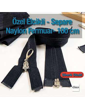 100 cm Nylon Special Handle-Type Abaya Zipper, Open End (Separate) - PR00100T10