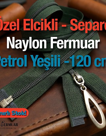 120 Cm Naylon Özel Elcikli Ferace Fermuarı Açık Uçlu (Separe)  -  PR00120T10