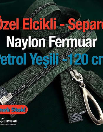 120 Cm Naylon Özel Elcikli Ferace Fermuarı Açık Uçlu (Separe)  -  PR00120T10