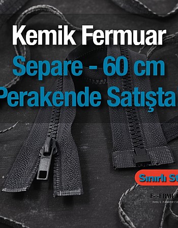 60 Cm Kemik Mont Fermuarı Açık Uçlu (Separe)  -  PR0060T6