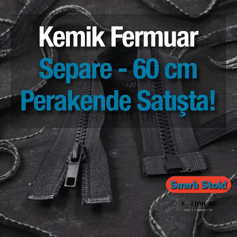 60 cm Bone Jacket Zipper, Open End (Separate) - PR0060T6