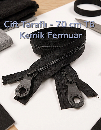 70 cm Bone Combi Jacket Zipper  - PR0070t6C