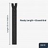 22 cm / 8.661 in Black Woven Tulle Closed-End Invisible Zipper for Dresses and Skirts – ZPG0022DKM