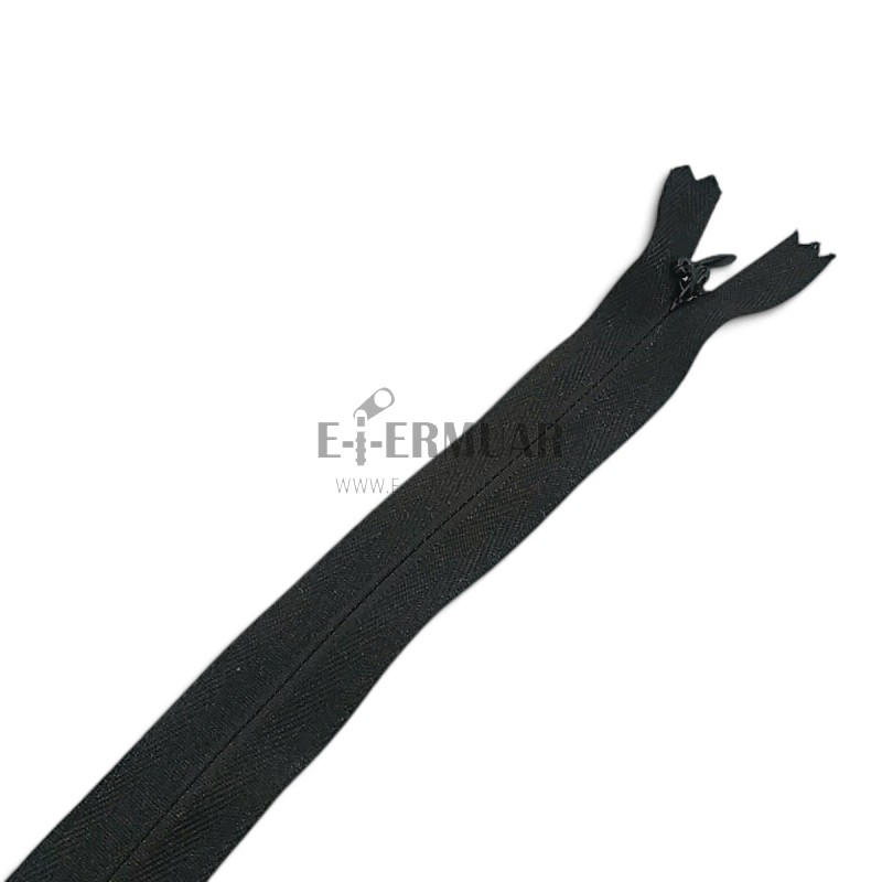 26 cm Black Woven Tulle Closed-End Invisible Zipper – Dress, Skirt & Evening Gown Zipper ZPG0026DKM