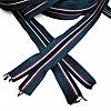 Navy Blue Fabric Red and White Striped Nylon Zipper T10 -SRTNYLKBT10