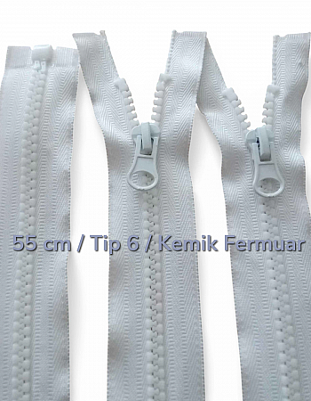 55 cm T5 Kemik Fermuar Açık Uçlu Separe | Mont ve Ceket İçin | ZPK0055T5PROMO