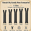 5 Adet Timsah Diş Kemik Mont Fermuarı Seti – 47–53 cm Kısa Mont ve Ceket İçin - ST-0003T5