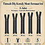 5 Adet Timsah Diş Kemik Mont Fermuarı Seti – 47–53 cm Kısa Mont ve Ceket İçin - ST-0003T5
