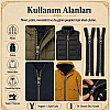 5 Adet Timsah Diş Kemik Mont Fermuarı Seti – 47–53 cm Kısa Mont ve Ceket İçin - ST-0003T5