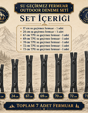 7-Piece Waterproof Zipper Set – For Outdoor, Jackets, Bags and Technical Textiles - ST-0004T5