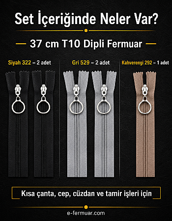 Tailors, Alteration Specialists and Bag Makers Chunky Zipper Set #5 – 37/47 cm – 10 Pieces - ST-0006T10