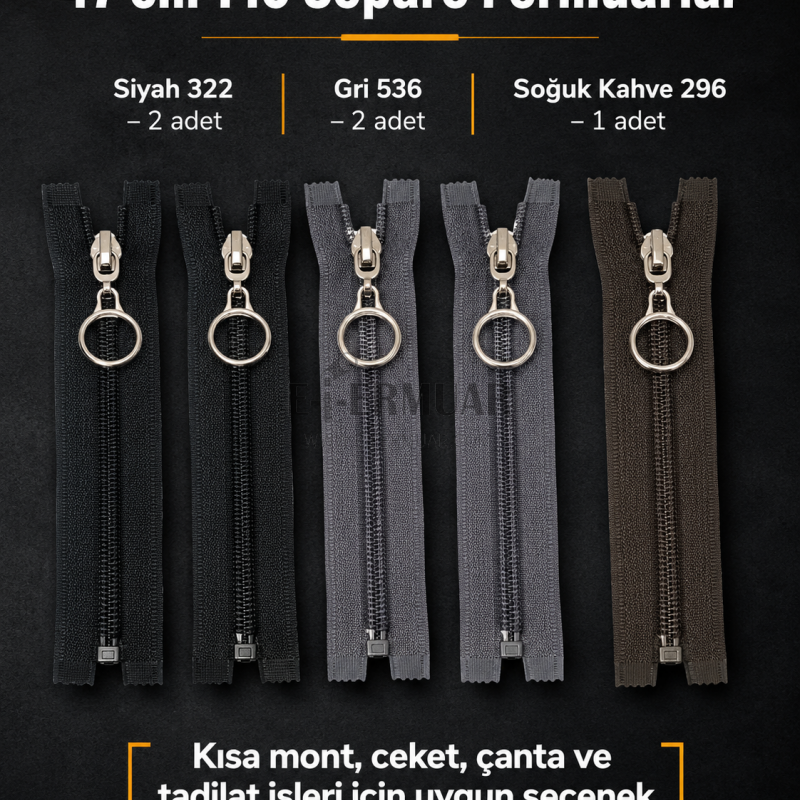 Professional use #5 chunky zipper set, 37 cm and 47 cm lengths.