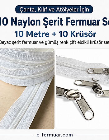 Nylon Tape Zipper Set for Bags, Cases, and Workshops - #5, 10 Metres + 10 Sliders - ST-0009