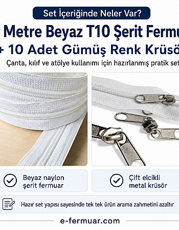 Nylon Tape Zipper Set for Bags, Cases, and Workshops - #5, 10 Metres + 10 Sliders - ST-0009